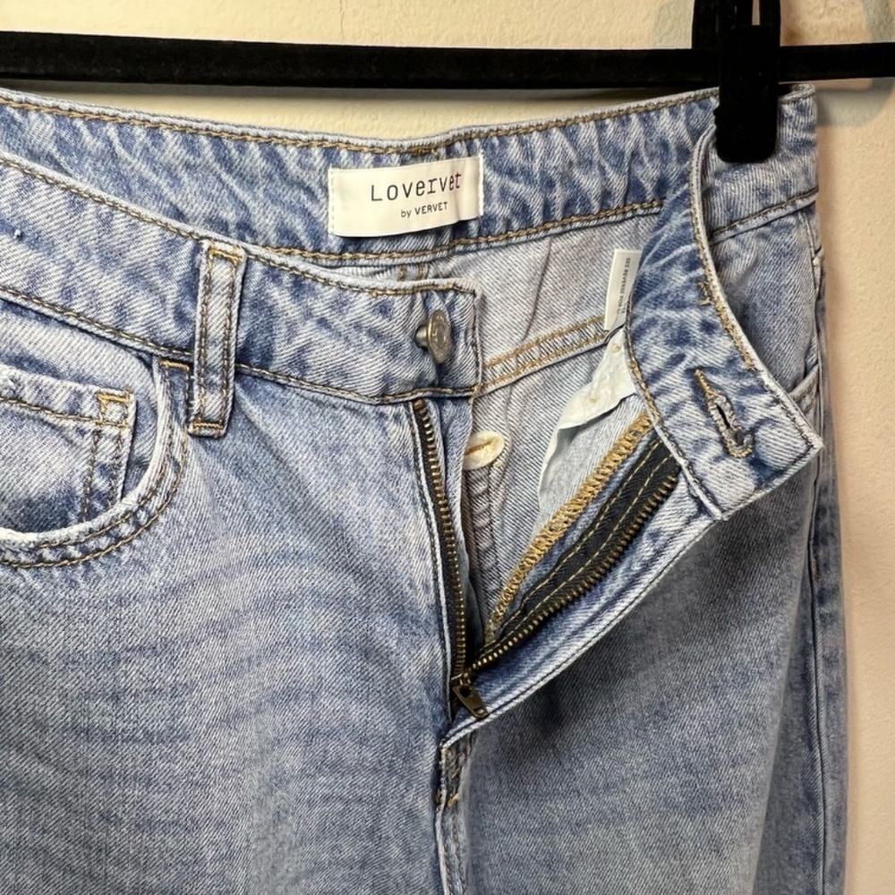 Lovervet by Vervet High Rise Crop Dad Jeans Light Wash Denim Causal Modern 25x26 - Picture 8 of 13